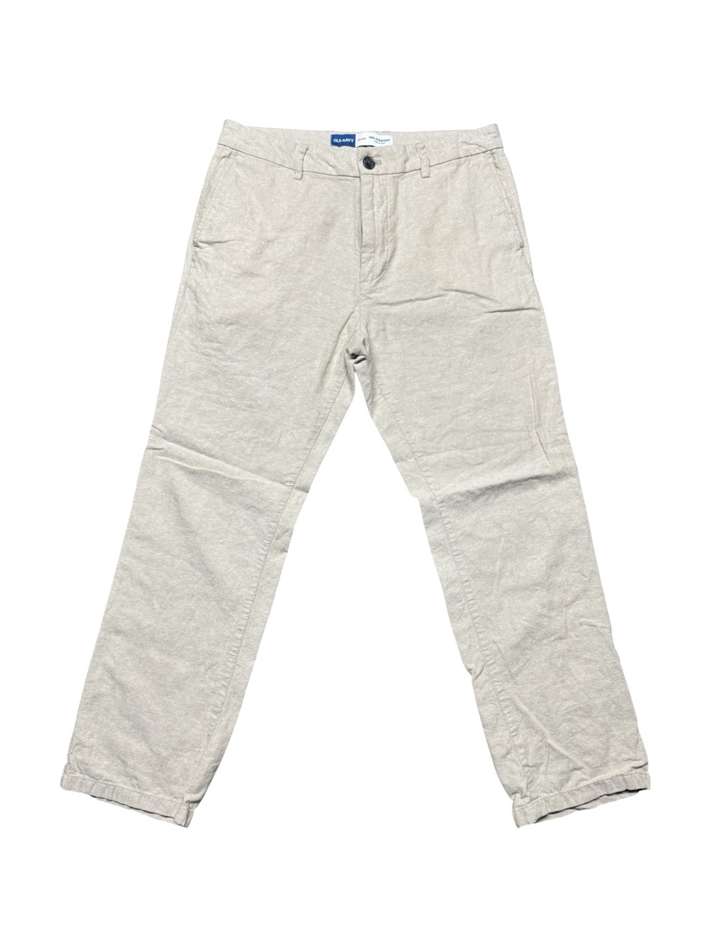Old Navy Men’s 33x30 ’90s Straight Linen Blend Pants Beige